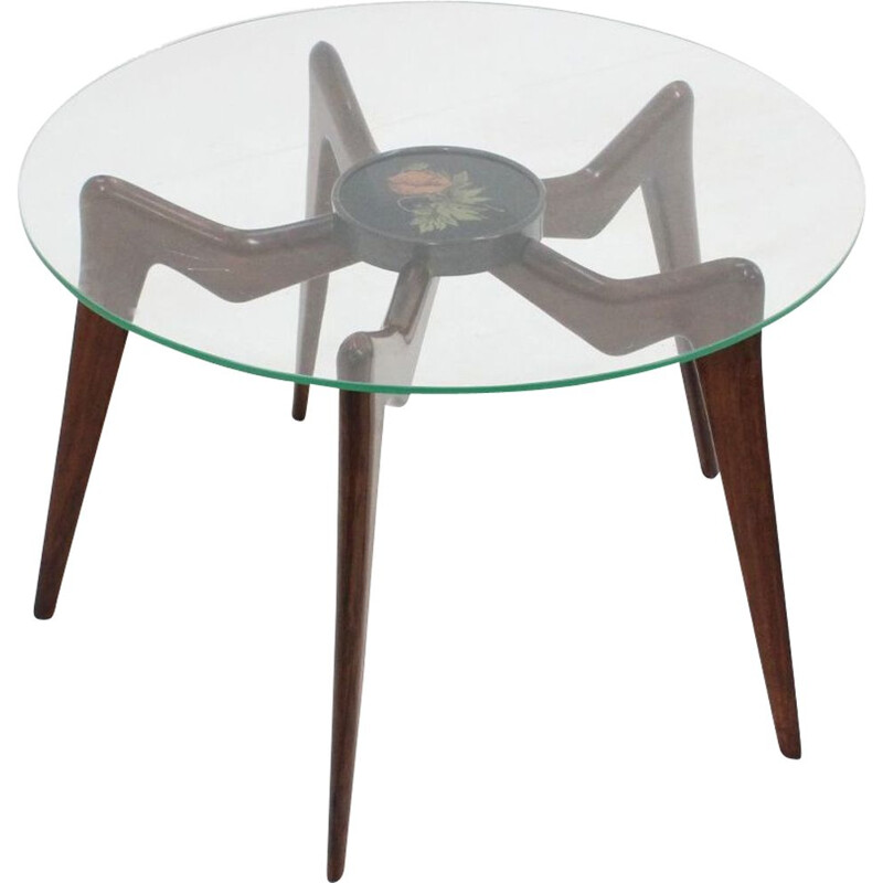Italian round vintage coffee table, 1950s