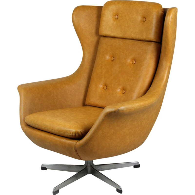 Vintage Swivel Leatherette Armchair from UP Zavody Rousinov, 1975