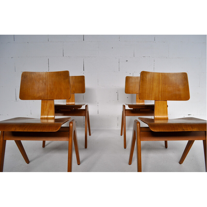 4 chairs Hillestack, Robin DAY - 1950s 