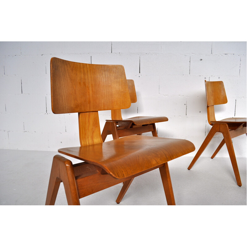 4 chairs Hillestack, Robin DAY - 1950s 