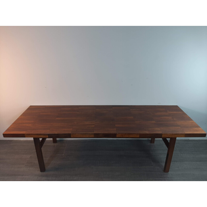 Large vintage rosewood coffee table, 1960s