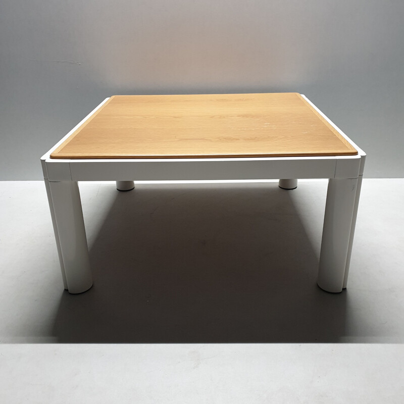 Vintage coffee table with oak top by Kho Liang Ie for Artifort, 1974s