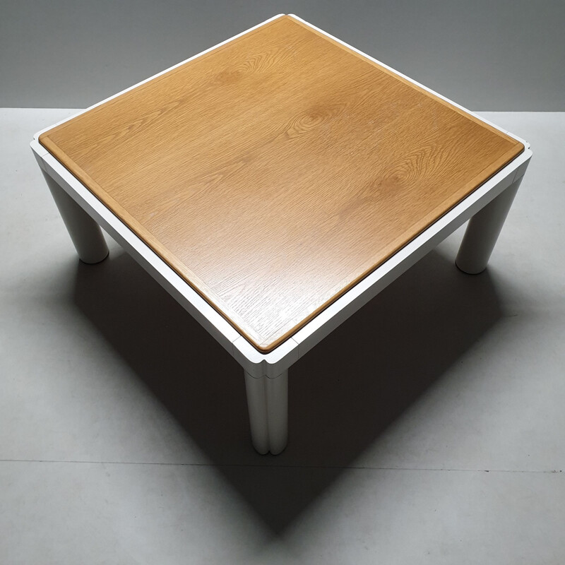 Vintage coffee table with oak top by Kho Liang Ie for Artifort, 1974s