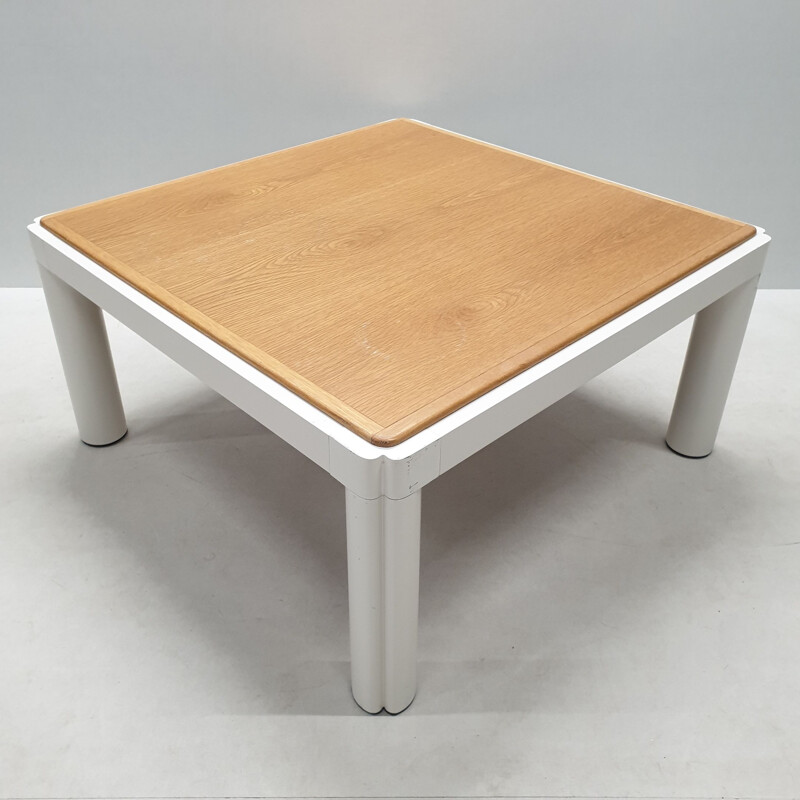 Vintage coffee table with oak top by Kho Liang Ie for Artifort, 1974s