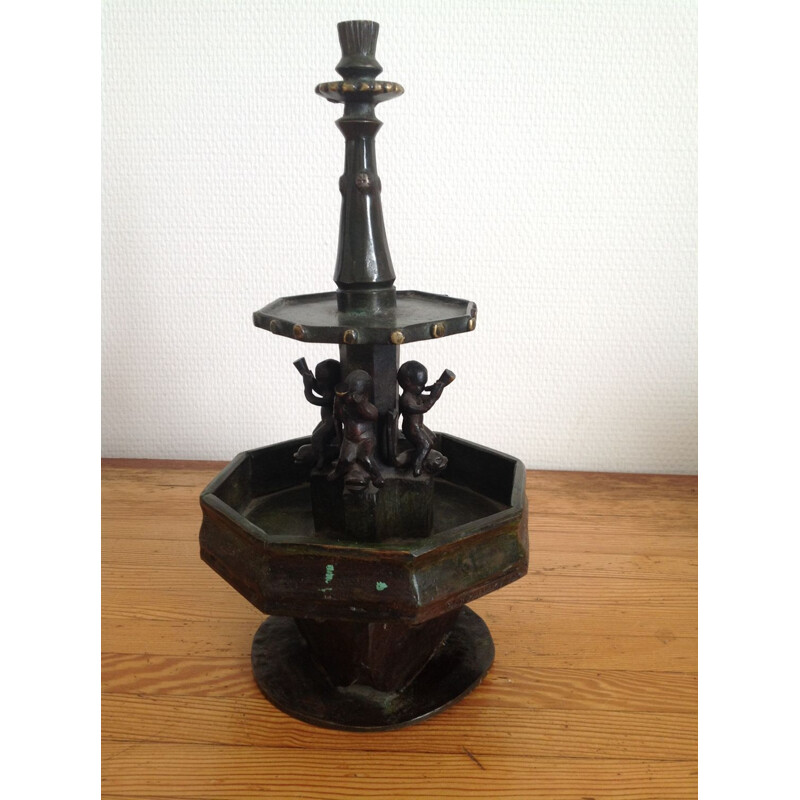 Vintage bronze fountain sculpture