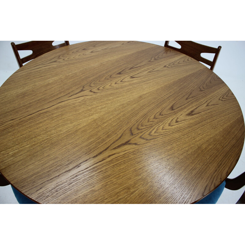 Vintage Oak dining set, Czechoslovakia, 1970s