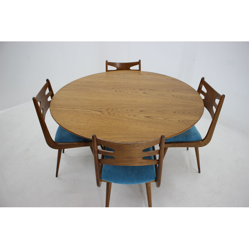 Vintage Oak dining set, Czechoslovakia, 1970s