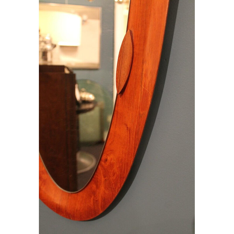 Pair of mirrors in teak, Franco CAMPO & Carlo GRAFFI - 1960s