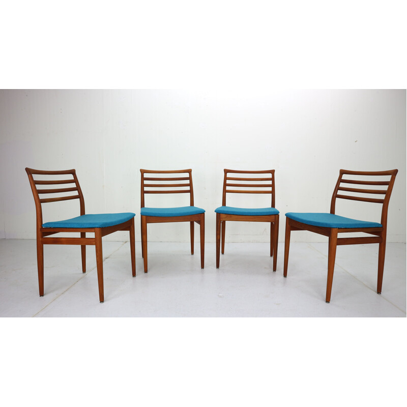 Set of 4 vintage Teak Dining Chairs by Erling Torvits for Sorø Stolefabrik, Denmark, 1960s