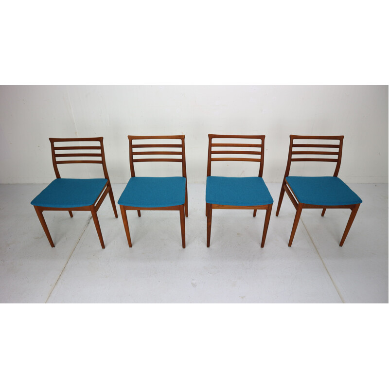 Set of 4 vintage Teak Dining Chairs by Erling Torvits for Sorø Stolefabrik, Denmark, 1960s