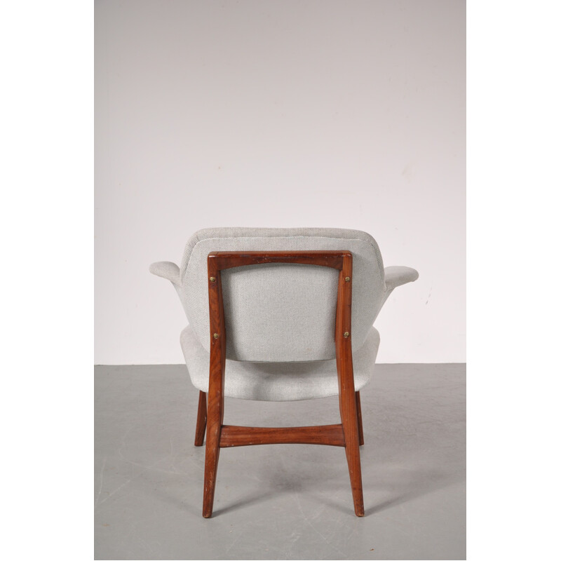 Vintage armchair in teak and fabric, Louis Van TEEFFELEN - 1950s