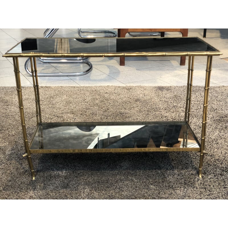 Vintage bronze console by Maison Baguès, 1970s