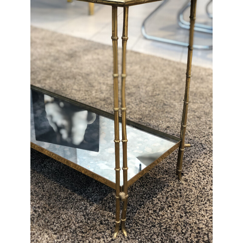 Vintage bronze console by Maison Baguès, 1970s