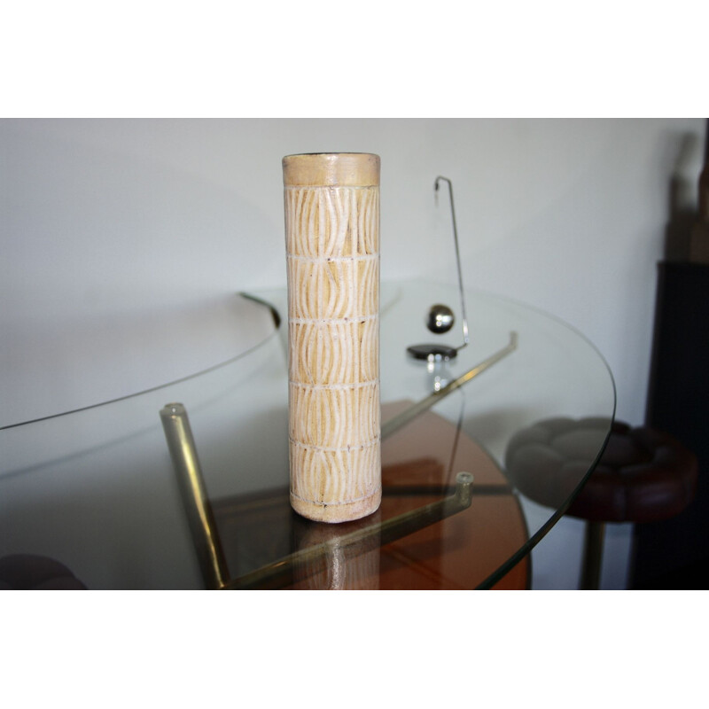 Vintage scroll vase by Jacques Pouchain