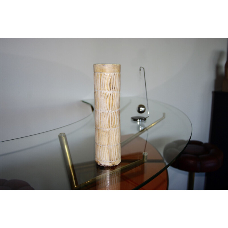 Vintage scroll vase by Jacques Pouchain