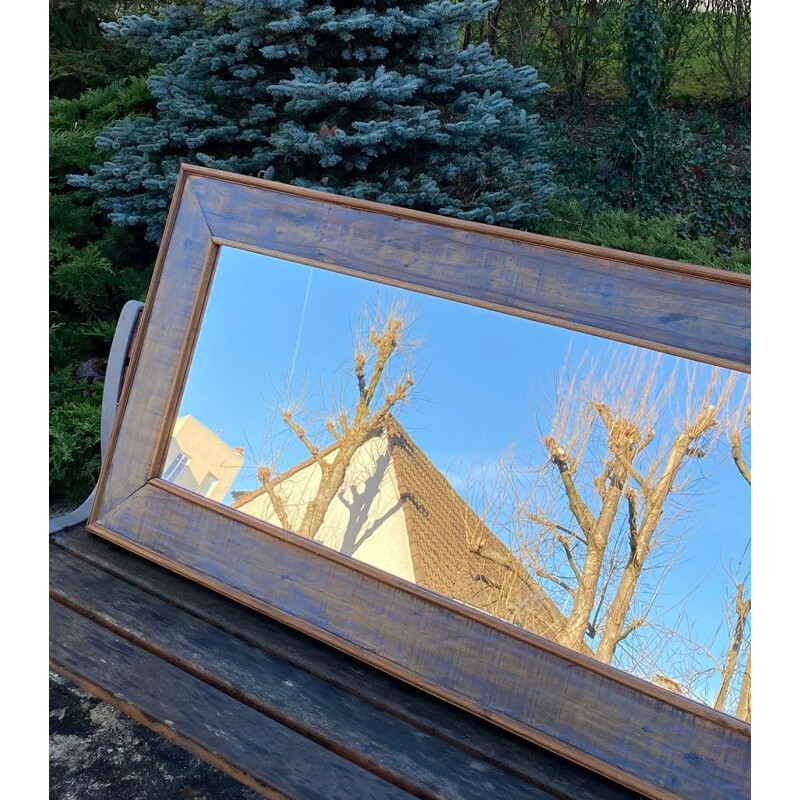 Large Vintage Mirror in bluish rosewood, 1990s