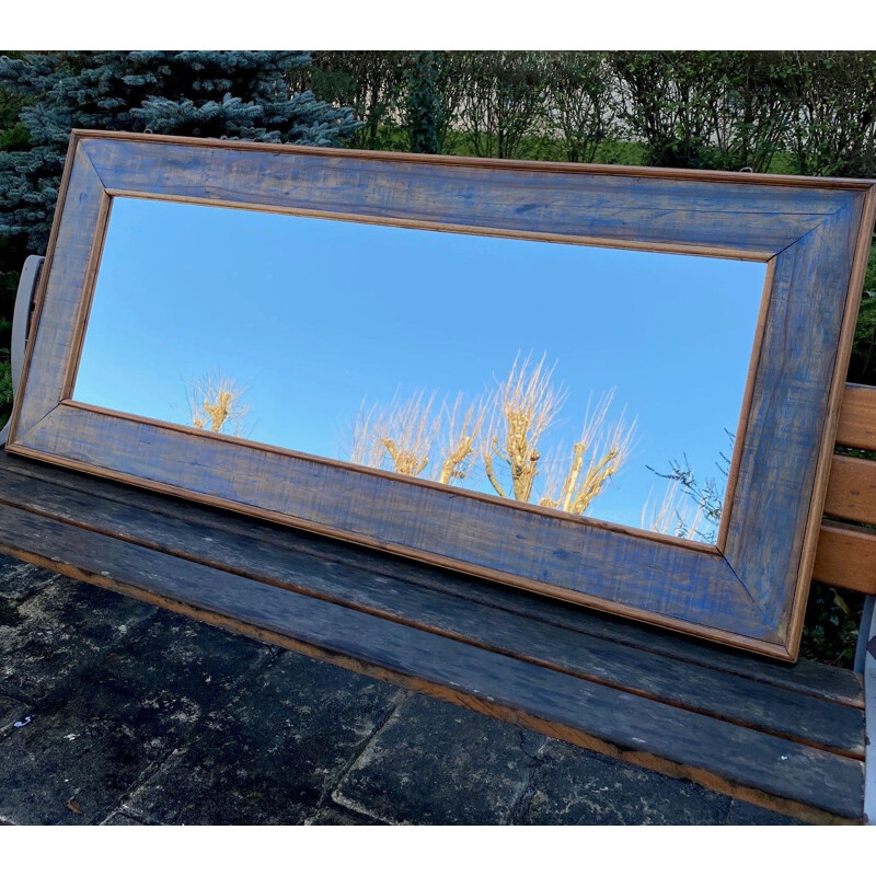 Large Vintage Mirror in bluish rosewood, 1990s