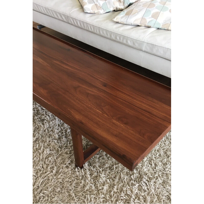 Long Vintage Scandinavian rosewood coffee table, 1990s