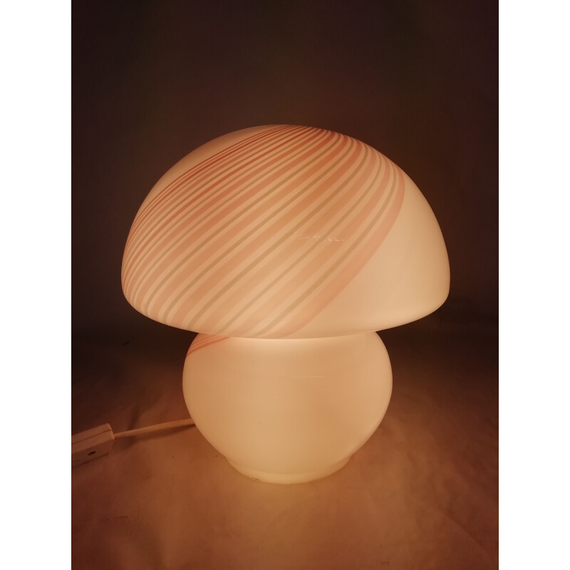 Lámpara de mesa vintage de cristal de Murano