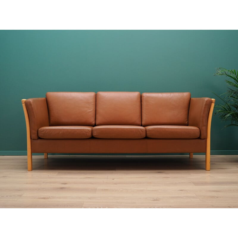 Vintage leather Sofa by Stouby, 1960-70s