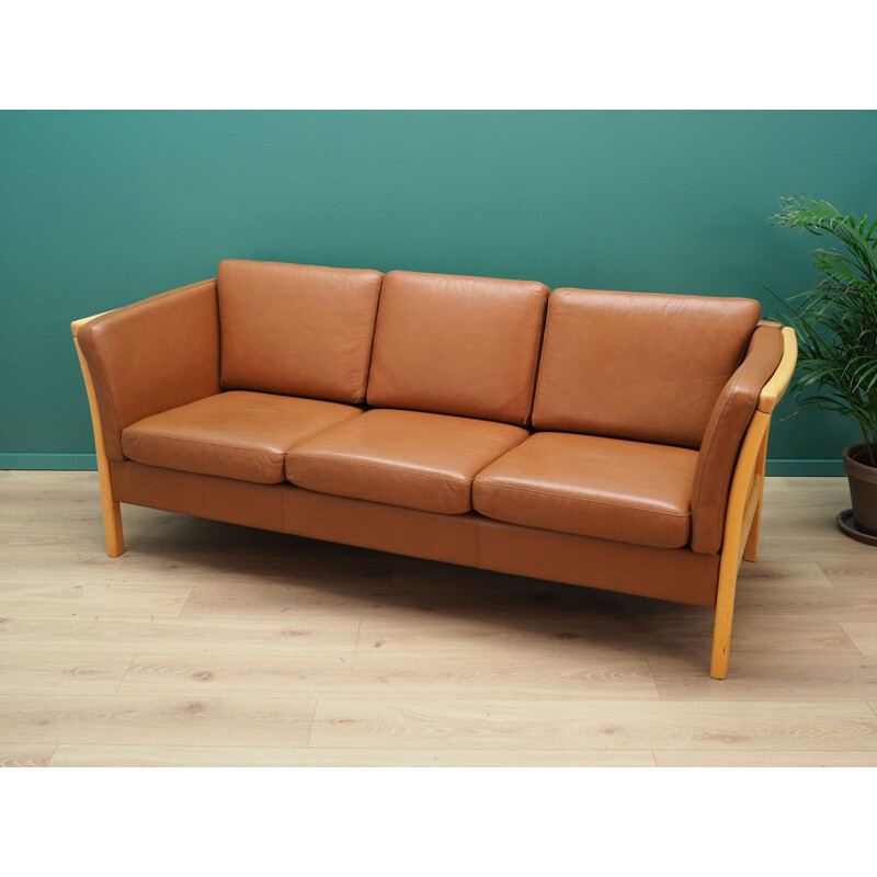 Vintage leather Sofa by Stouby, 1960-70s