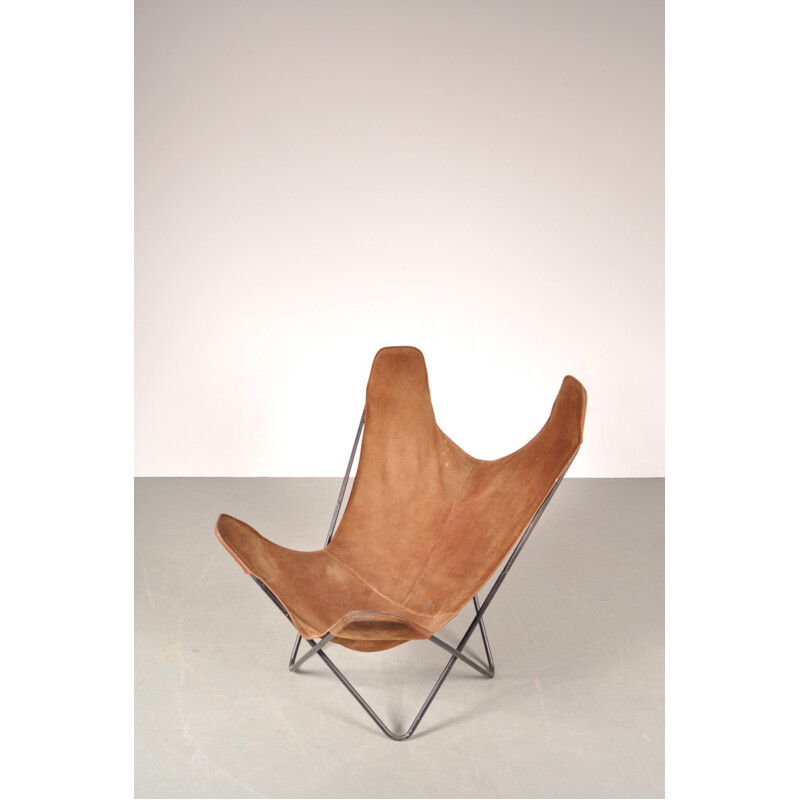 Knoll Butterfly chair in metal and leather, Jorge F. HARDOY - 1960s