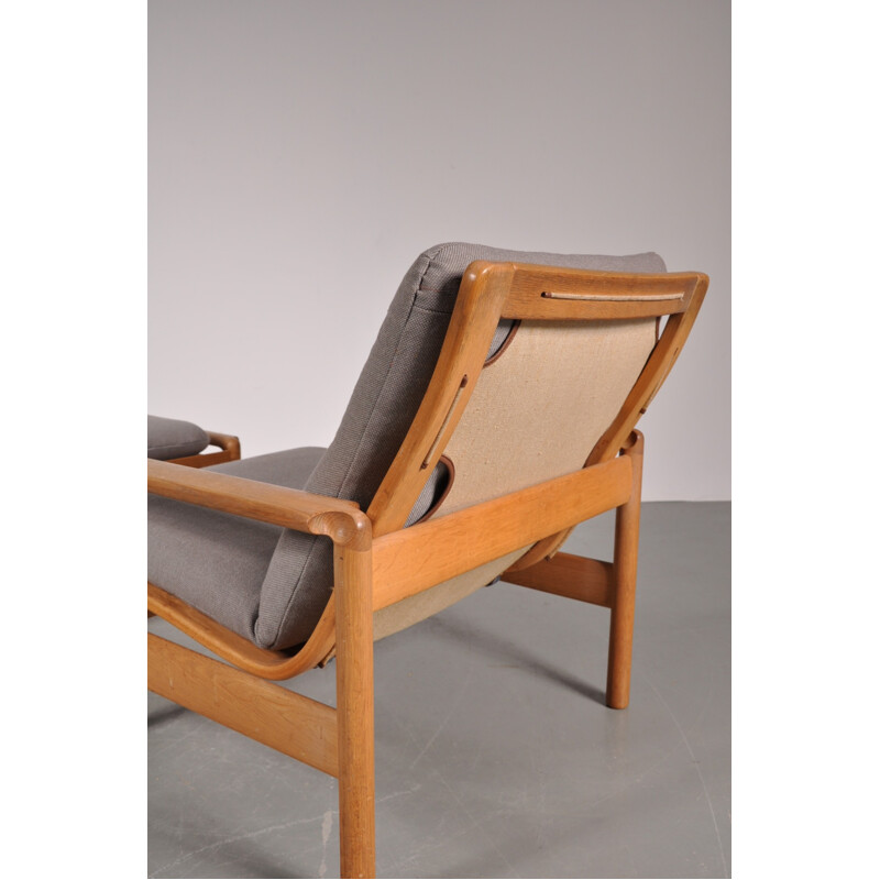 Danish Mobler MS oak armchair with adjustable footrest - 1960s