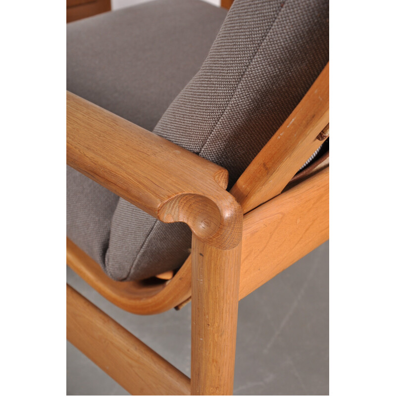 Danish Mobler MS oak armchair with adjustable footrest - 1960s