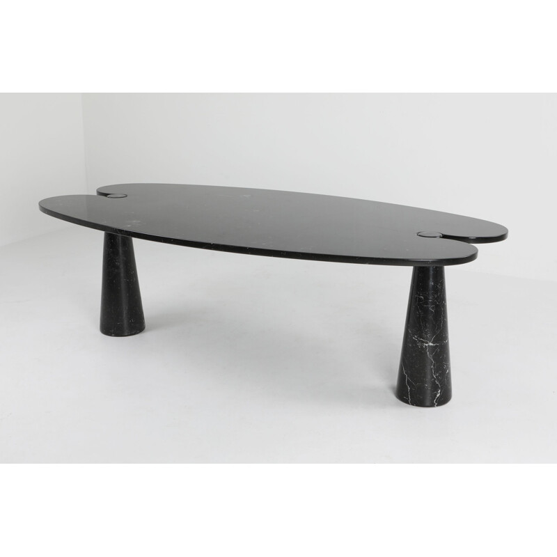 Vintage Black Marble Dining Table by Mangiarotti for Skipper, 1970s