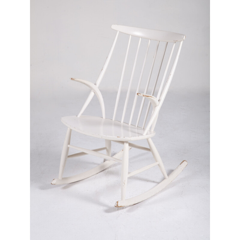 Vintage schommelstoel model IW3 van Illum Wikkelsø voor Niels Eilersen, 1950