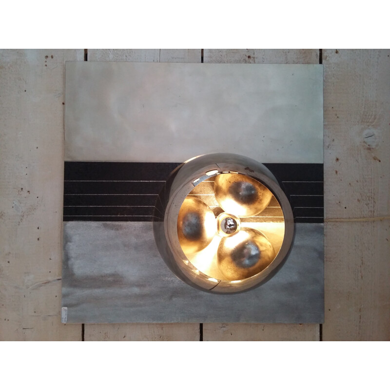 Hit Proposal wall lamp in chrome steel and brushed steel, CIULLINI - 1970s