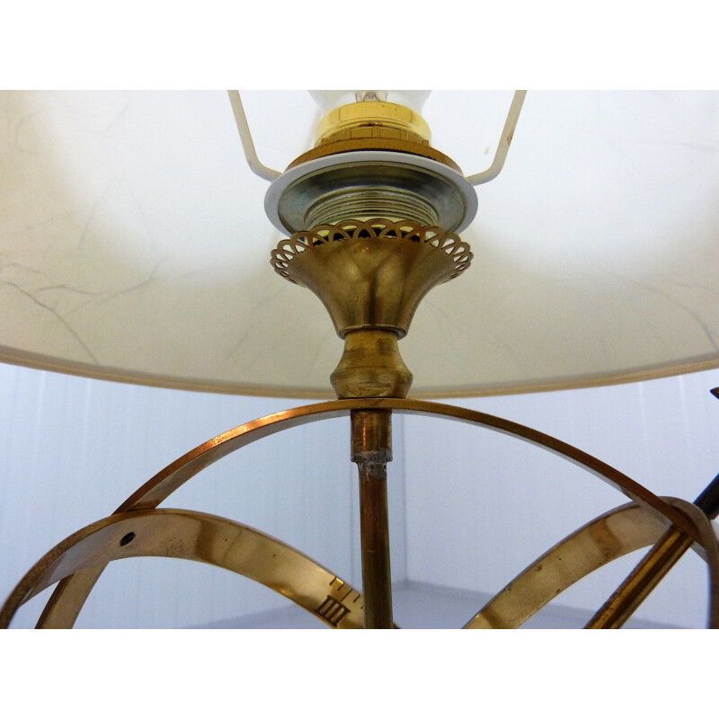 Brass vintage table lamp in sundial design, 1970s