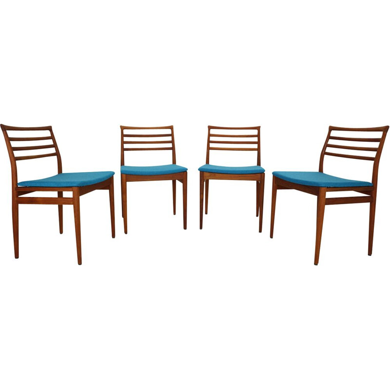 Lot de 4 chaises à repas vintage en teck par Erling Torvits pour Sorø Stolefabrik, Danemark, 1960