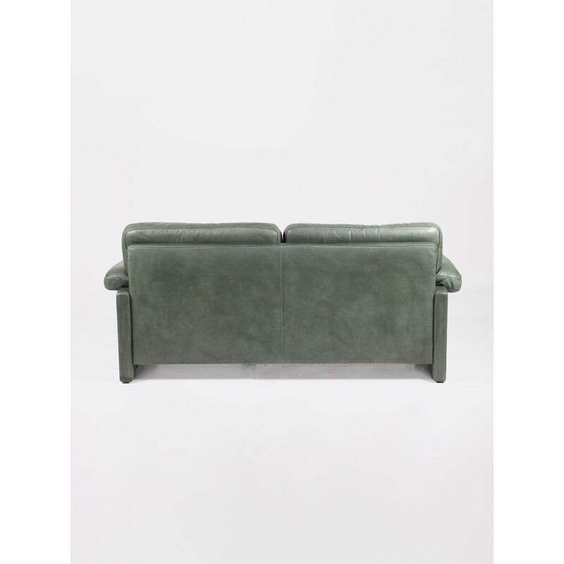 Green leather vintage sofa from de De Sede, 1980s 