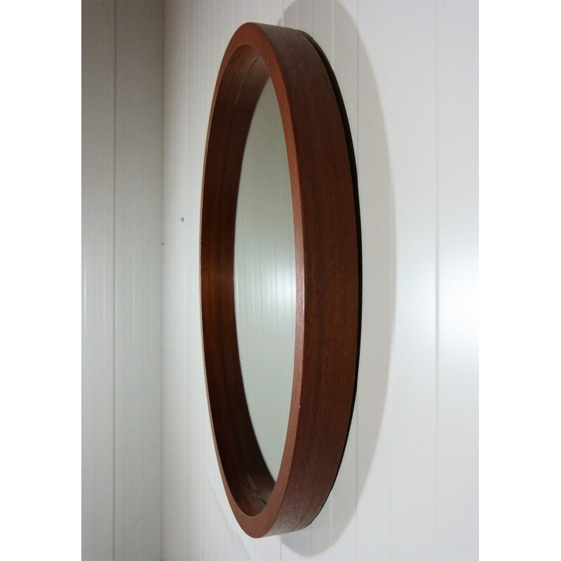 Teak wall mirror by Münchner Zierspiegel, Germany