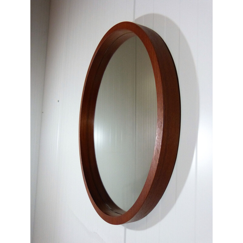 Teak wall mirror by Münchner Zierspiegel, Germany