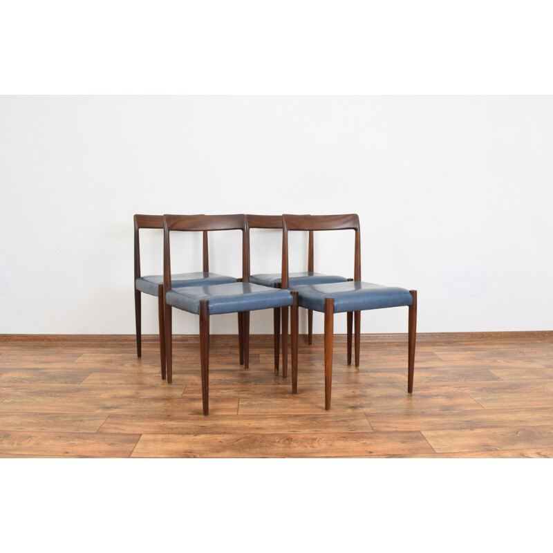 Ensemble de 4 chaises à repas allemandes vintage de Lübke, 1960