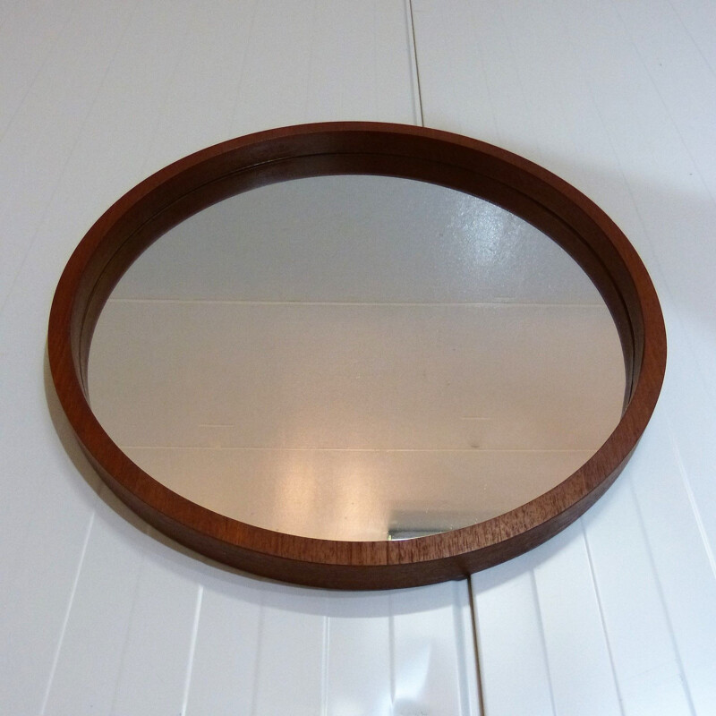 Teak wall mirror by Münchner Zierspiegel, Germany