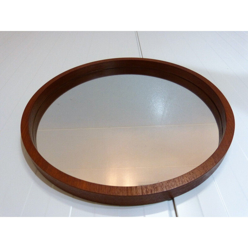 Teak wall mirror by Münchner Zierspiegel, Germany