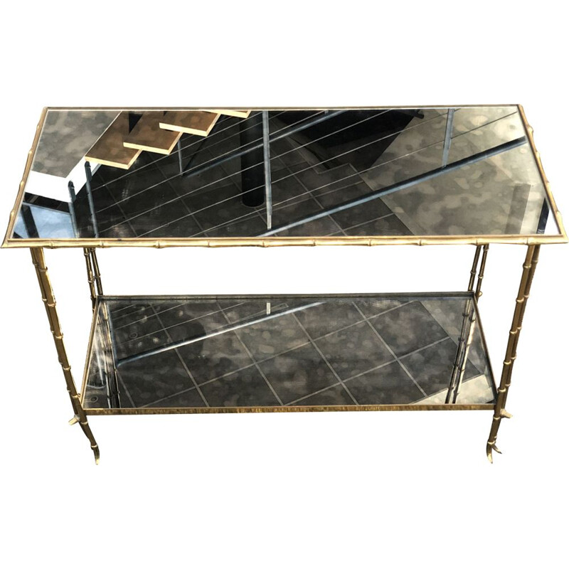 Vintage bronze console by Maison Baguès, 1970s