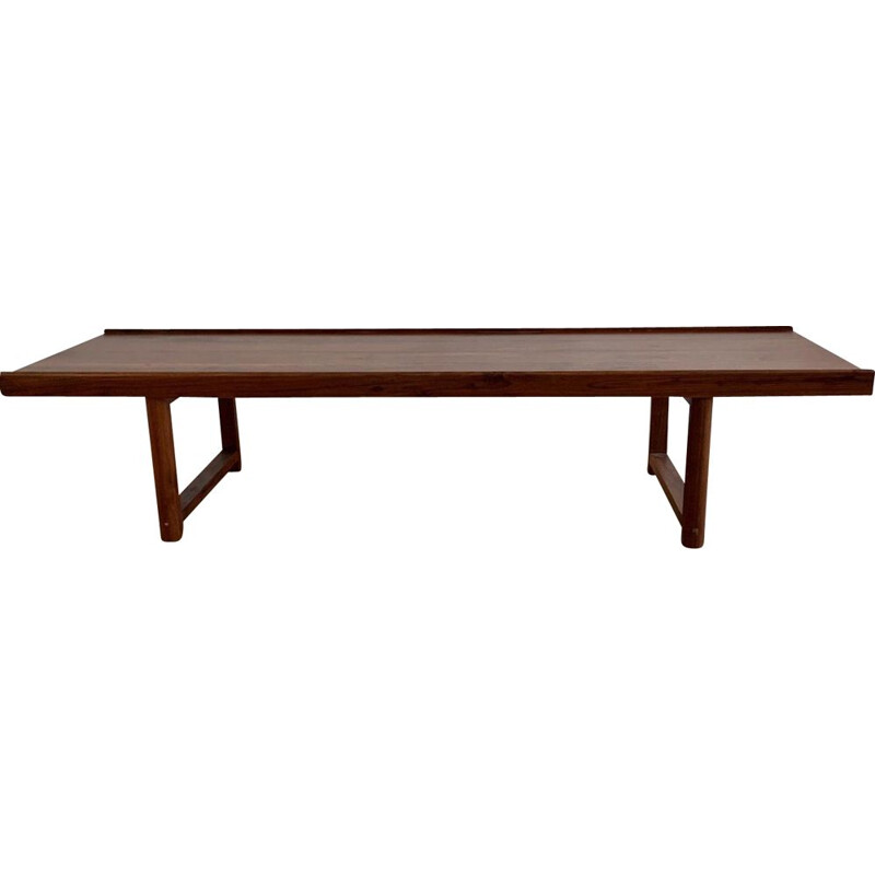 Long Vintage Scandinavian rosewood coffee table, 1990s