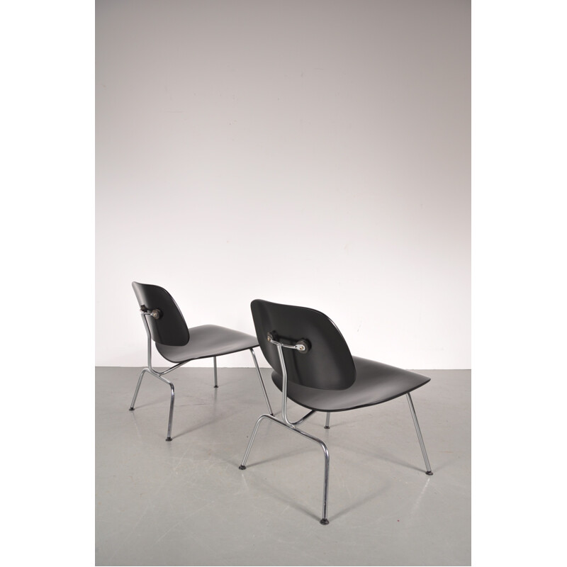 Herman Miller low easy chair in chrome and plywood, Charles & Ray EAMES - 1950s