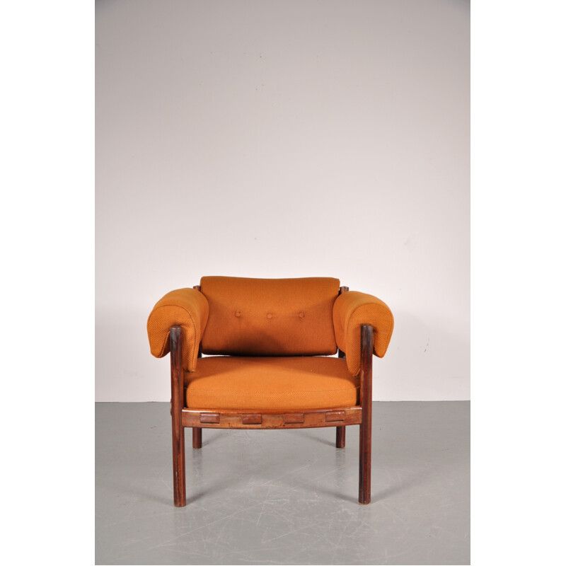 Fauteuil vintage en palissandre, Arne NORELL - 1960