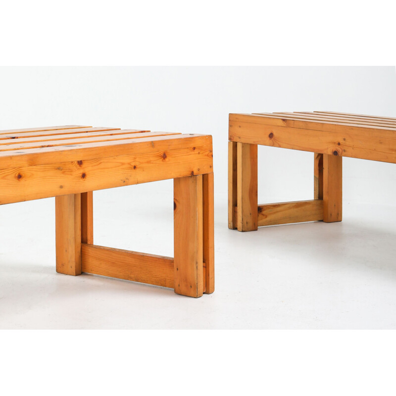 Italian pine vintage bench from Old Vinery, 1960s