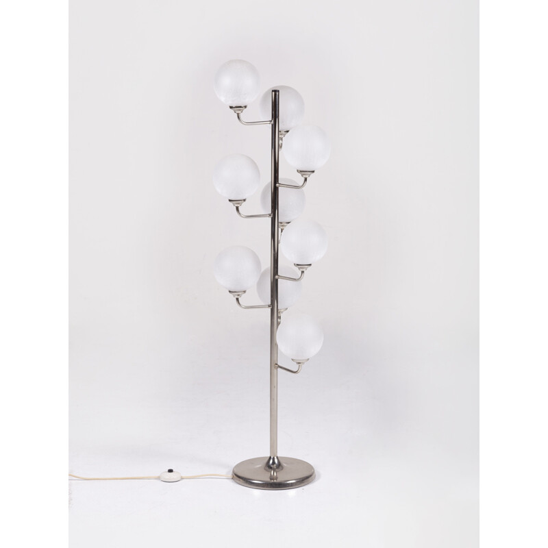 Space Age glass vintage floor lamp from PAKO, 1960s