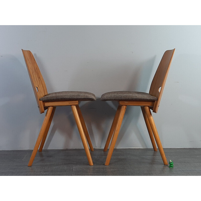 Set of 5 vintage beech Lollipops chairs, Jiràk by TATRA, 1960s