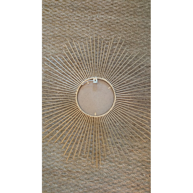 Vintage golden metal sun mirror