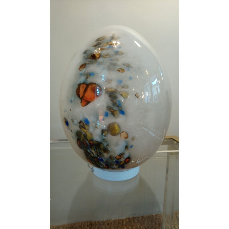 Vintage egg lamp in glass from Vianne