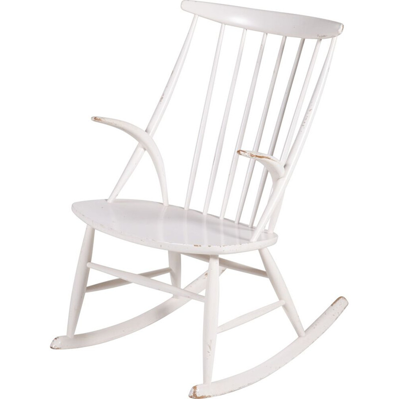 Vintage Rocking Chair Modell IW3 von Illum Wikkelsø für Niels Eilersen, 1950