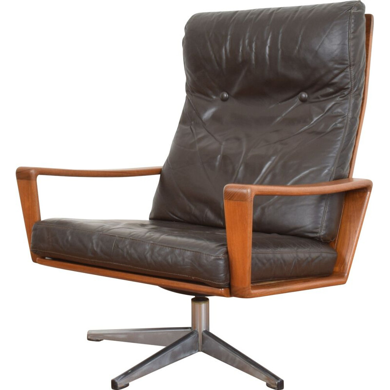 Vintage Swivel Lounge Chair by Arne Wahl Iversen for Komfort, 1960s